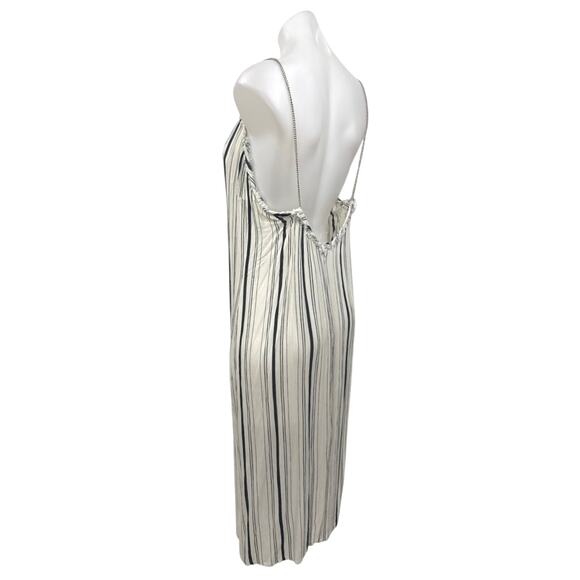 Muche Et Muchette White Stripe Chain Strap Cami Camisole Midi Shift Tank Dress S - Picture 2 of 5